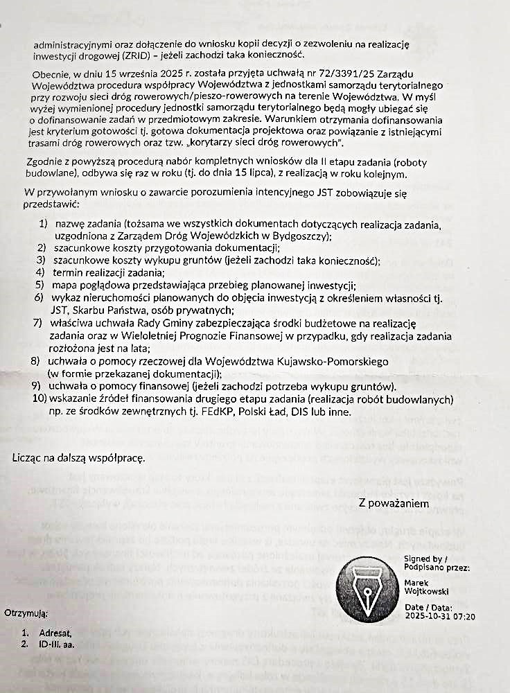Co dalej ze ścieżką rowerową łączącą Sępólno Krajeńskie z Więcborkiem? Każda ze stron ma swoją wizję finansowania budowy (REPORTAŻ)