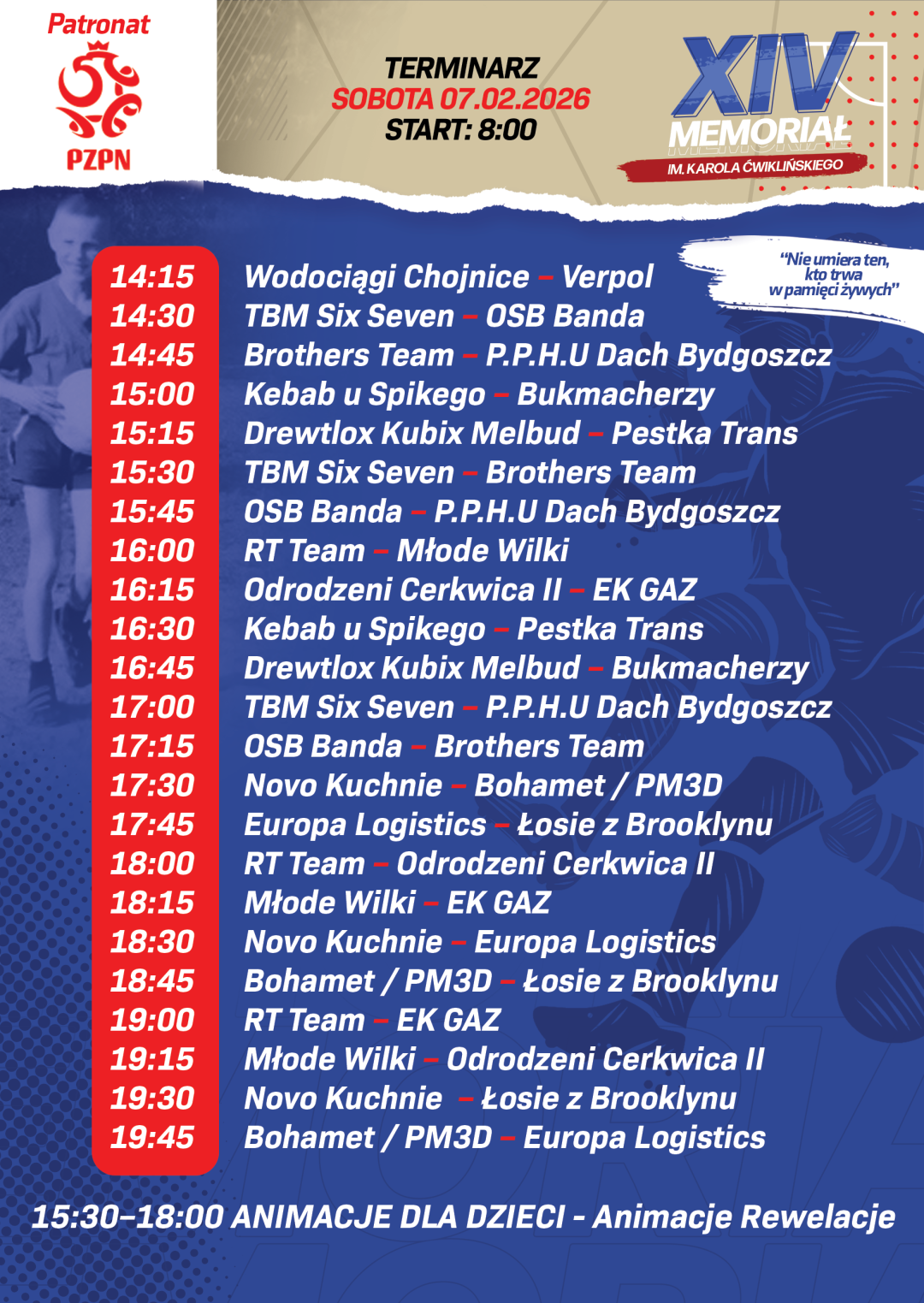 "Piłka była dla niego całym życiem". Ruszyła 14. edycja Memoriału Karola Ćwiklińskiego. Turniej futsalowy w Chojnicach potrwa przez cały weekend